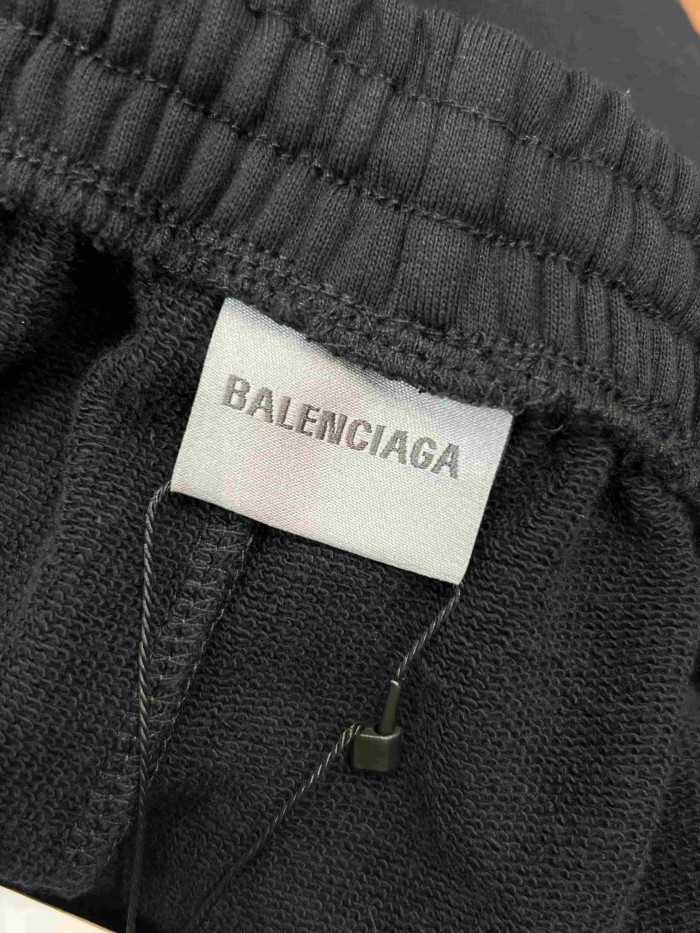 1:1 quality version Elastic Drawstring Waist Single Side Light Purple Melting Drip Letter Print Wide Leg Sweatpants 29321568