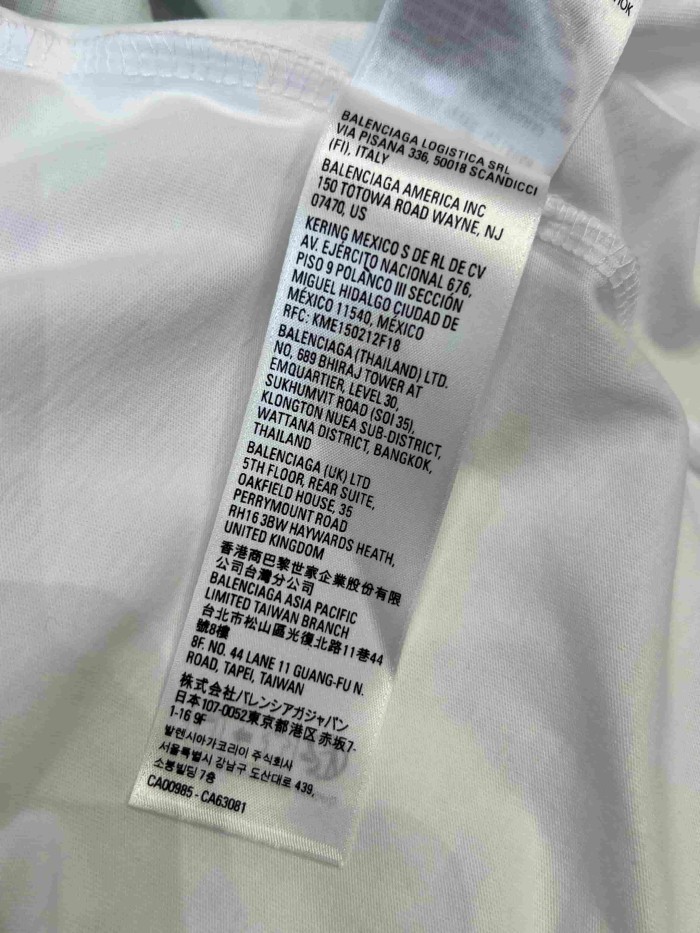 1:1 quality version Tropical Palm Gradient Spray Paint Print Multi Element Badge Small Text Slogan Oversized Drop Shoulder T-shirt 29321499