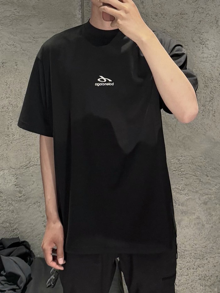 1:1 quality version Curved Line Small Logo Back Neck Tiny Letter Print Oversized T-shirt 2 colors 29321453