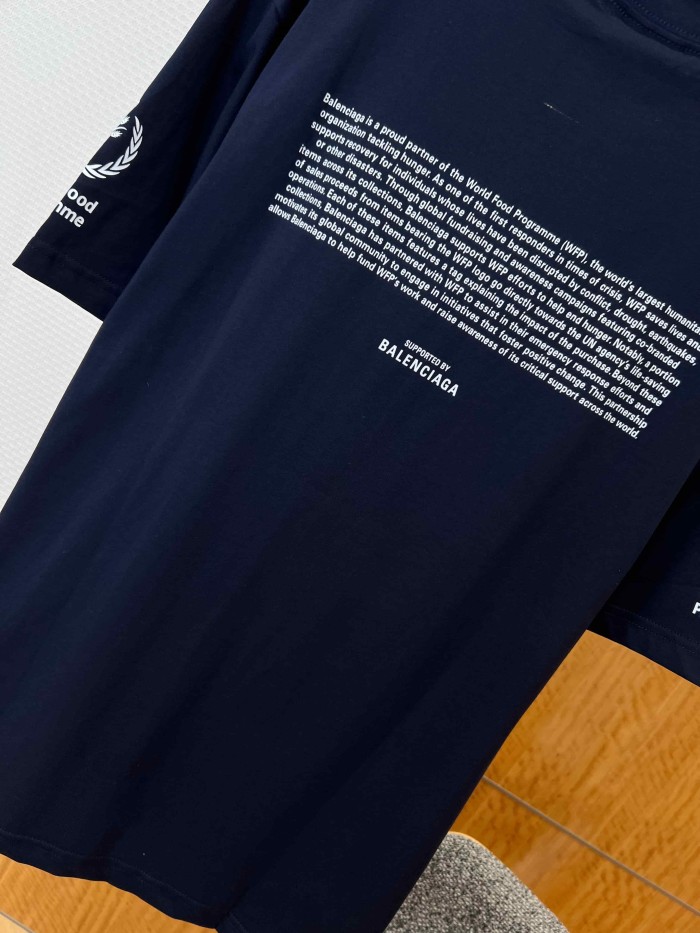 1:1 quality version WFP Small Text Logo Single Side Wheat Crest Cuff Print Back Large Paragraph English Instruction Slogan T-shirt 2 colors 29321430