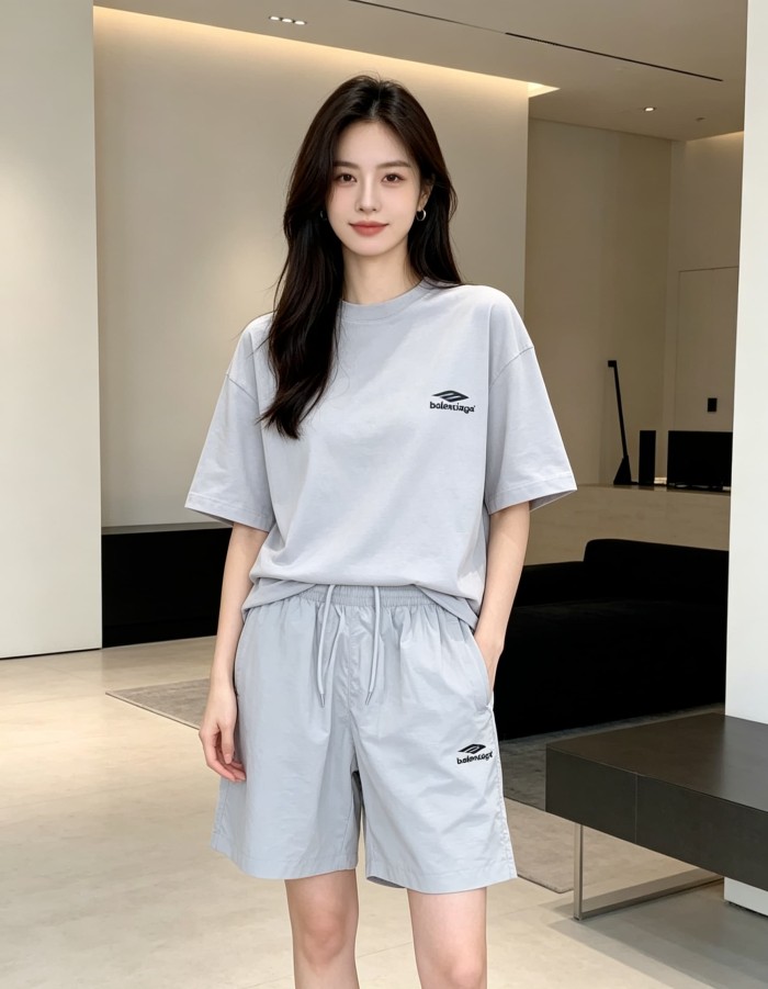 1:1 quality version Drawstring Elastic Waist Side Mini Triangle Logo Letter Print Straight Loose Five Inch Beach Athletic Shorts 2 colors 29321443
