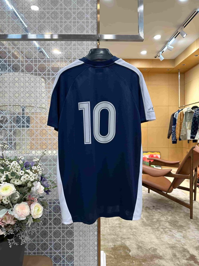 1:1 quality version Color Block Soccer Jersey Tee Front Letter Crown Badge Print Back Number 10 Loose Quick Dry Sports T-shirt 29321094