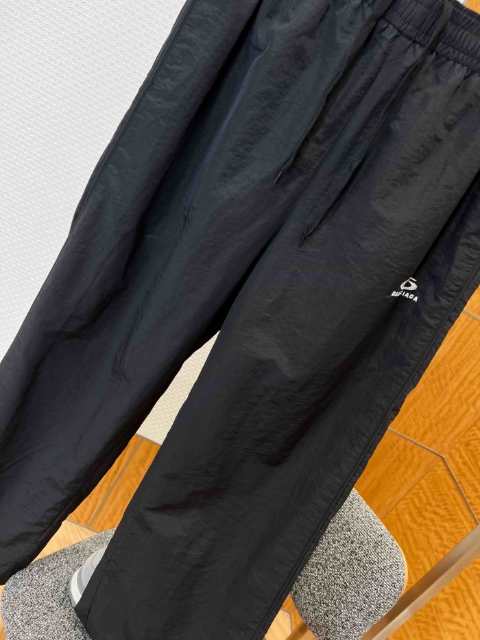 1:1 quality version Quick Dry Nylon Fabric Drawstring Elastic Waist Curved Mini Logo Embroidery Drape Wide Leg Straight Athletic Pants 29321123
