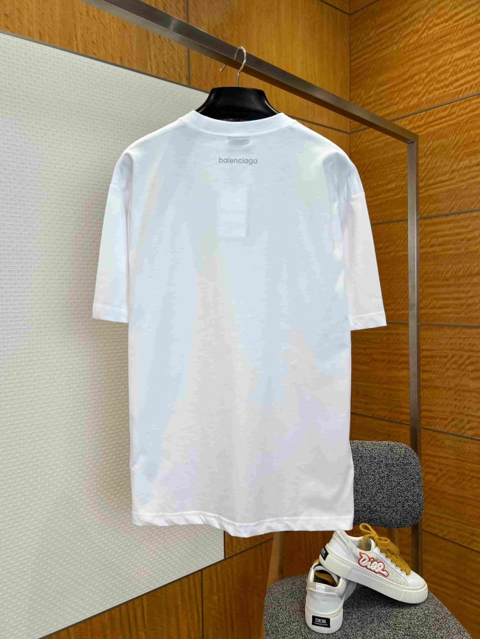 1:1 quality version Curved Line Small Logo Back Neck Tiny Letter Print Oversized T-shirt 2 colors 29321453