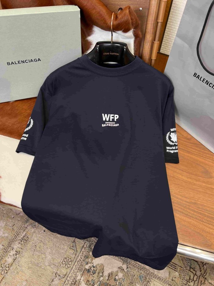 1:1 quality version WFP Small Text Logo Single Side Wheat Crest Cuff Print Back Large Paragraph English Instruction Slogan T-shirt 2 colors 29321430