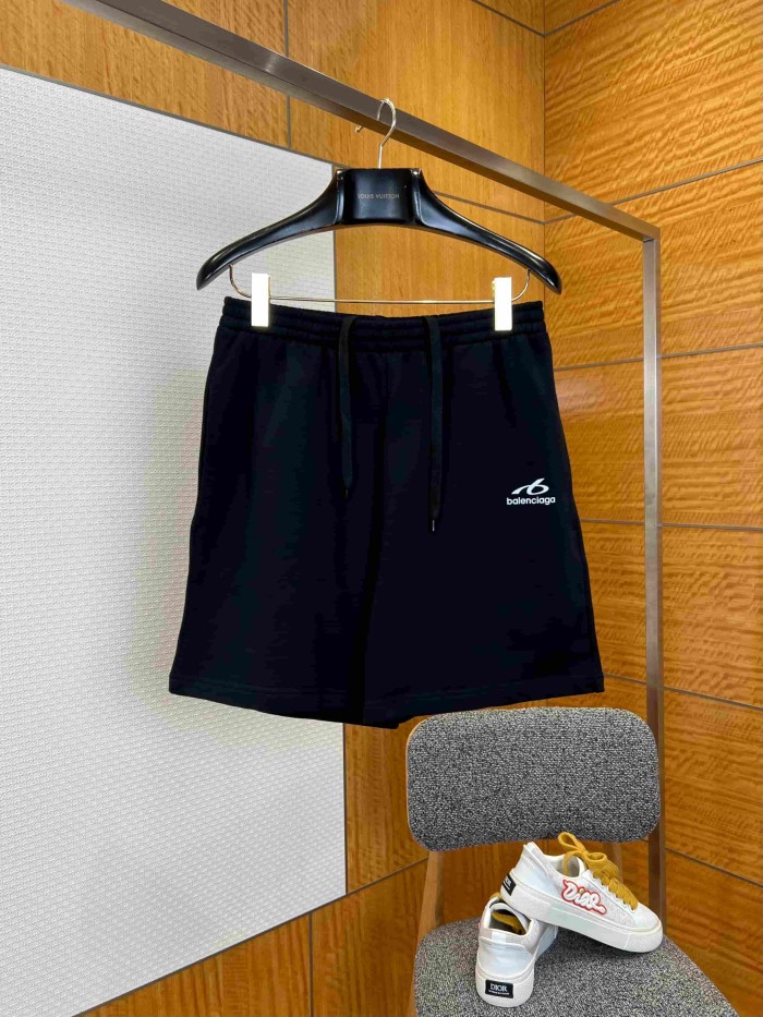 1:1 quality version Drawstring Waist Five Inch Side Curved Tiny Logo Embroidery Sweat Shorts 29321446