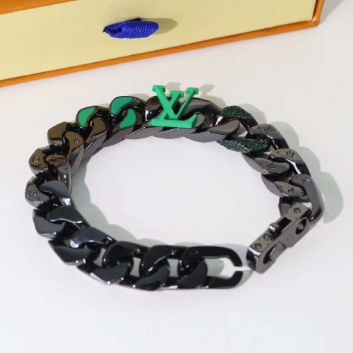 Black Green Crystal Cuban Link Bracelet 29321601