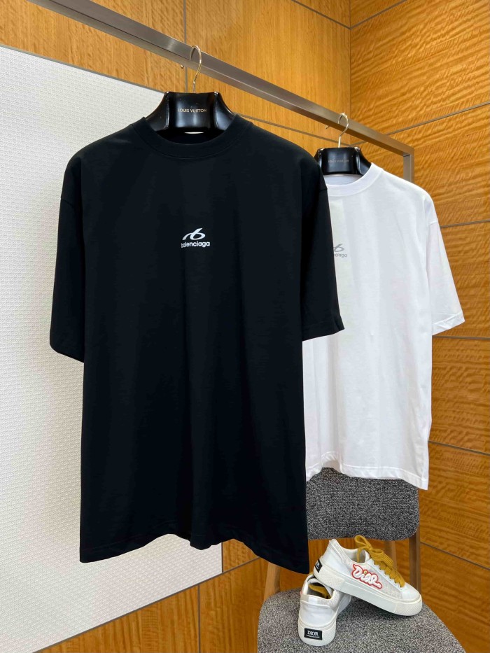 1:1 quality version Curved Line Small Logo Back Neck Tiny Letter Print Oversized T-shirt 2 colors 29321453