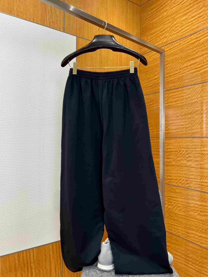 1:1 quality version Elastic Drawstring Waist Single Side Light Purple Melting Drip Letter Print Wide Leg Sweatpants 29321568