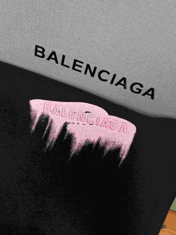 1:1 quality version Elastic Drawstring Waist Single Side Light Purple Melting Drip Letter Print Wide Leg Sweatpants 29321568