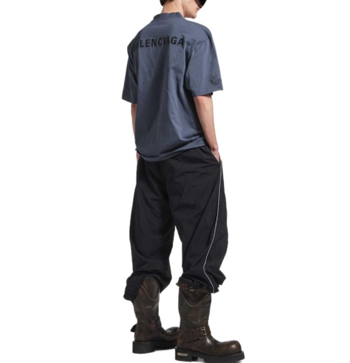 1:1 quality version Letter Embroidery Back Large Letter Print Bottom Gradient Scratch Mottled Distressed Oversized T-shirt 2 colors 29321475