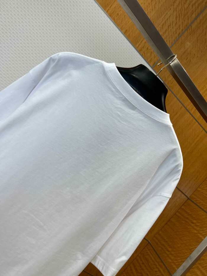 1:1 quality version Royal Blue Irregular Paint Brush Melting Drip Gradient Mini Logo Print Oversized Drop Shoulder T-shirt 29321628