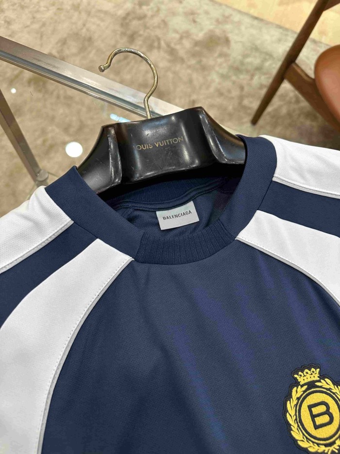 1:1 quality version Color Block Soccer Jersey Tee Front Letter Crown Badge Print Back Number 10 Loose Quick Dry Sports T-shirt 29321094