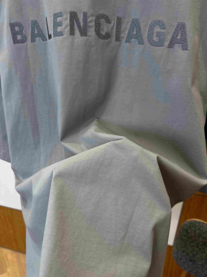 1:1 quality version Letter Embroidery Back Large Letter Print Bottom Gradient Scratch Mottled Distressed Oversized T-shirt 2 colors 29321475