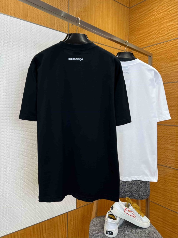 1:1 quality version Curved Line Small Logo Back Neck Tiny Letter Print Oversized T-shirt 2 colors 29321453