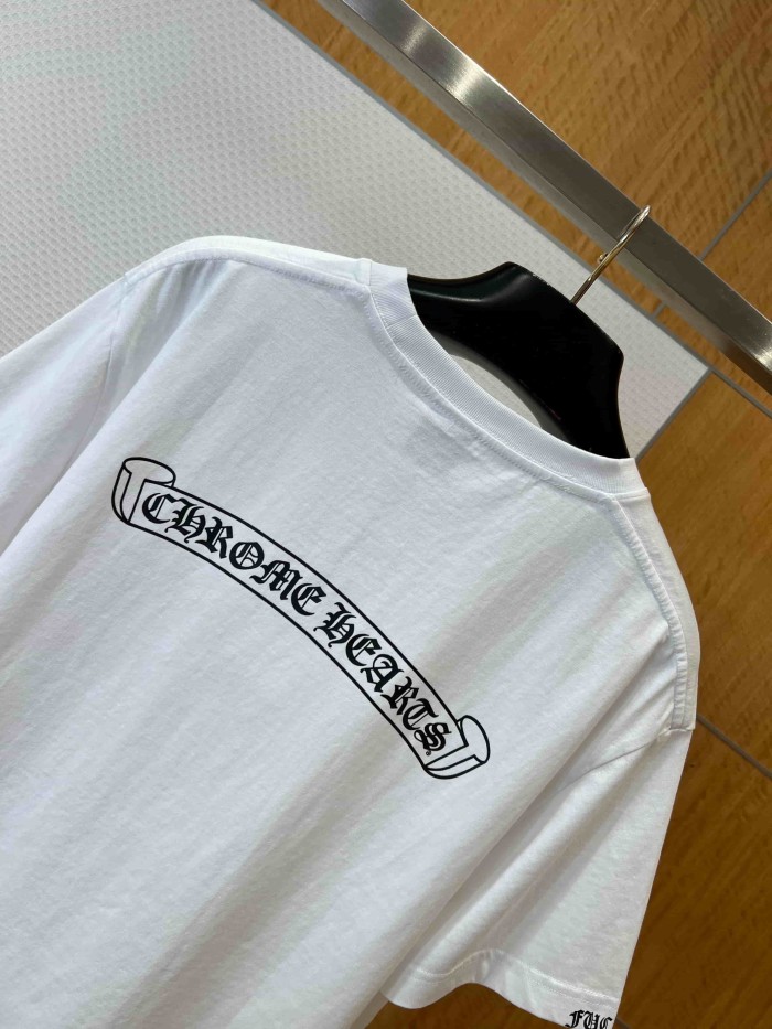 1:1 quality version Neck Wrap Gothic Letter Pocket Dagger Floral Print Back Scroll Cursive Font Oversized T-shirt 2 colors 29321079