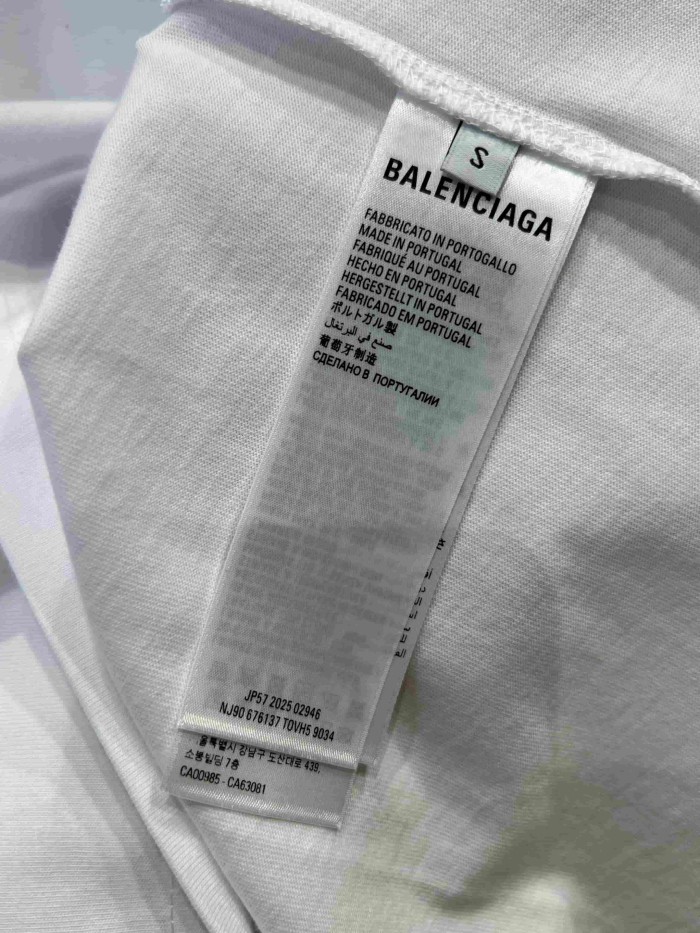 1:1 quality version Royal Blue Irregular Paint Brush Melting Drip Gradient Mini Logo Print Oversized Drop Shoulder T-shirt 29321628