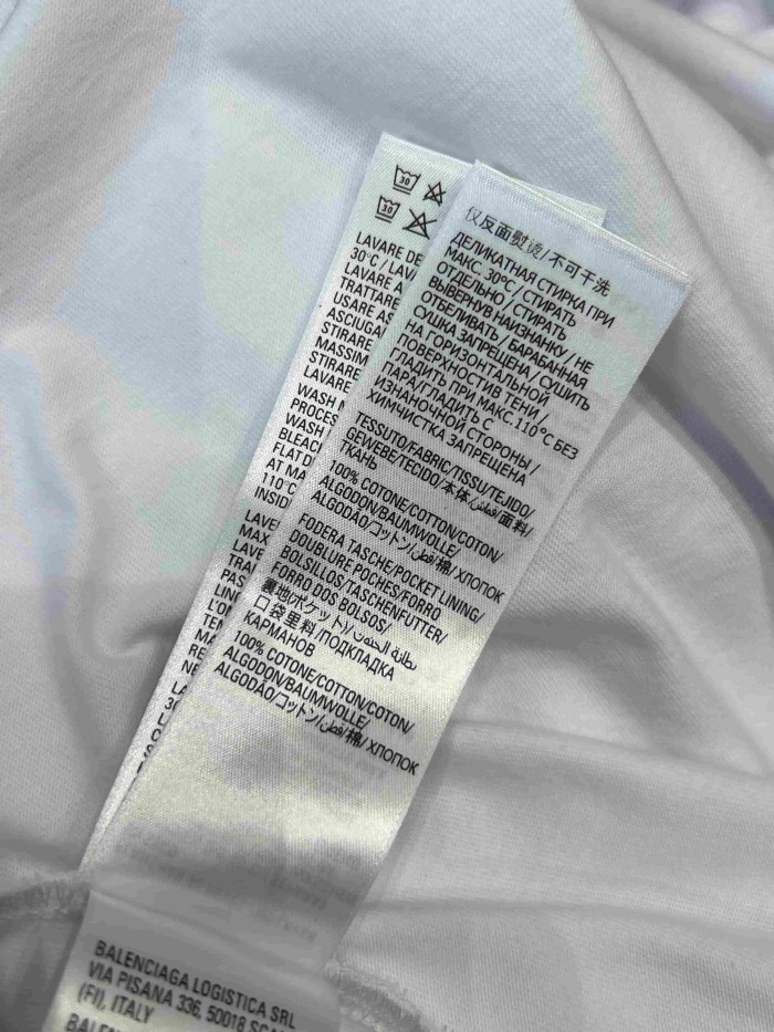 1:1 quality version Royal Blue Irregular Paint Brush Melting Drip Gradient Mini Logo Print Oversized Drop Shoulder T-shirt 29321628