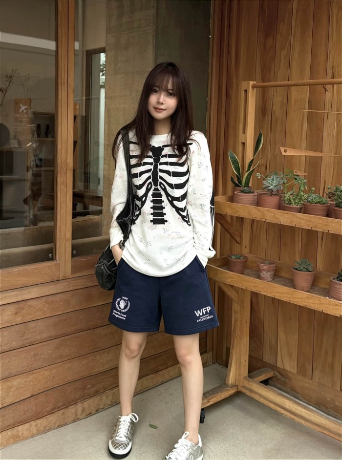 1:1 quality version Drawstring Elastic Waist Dual Side WFP Wheat Badge Letter Print Wide Leg Five Inch Athletic Sweat Shorts 29321429