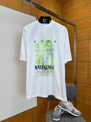 1:1 quality version Tropical Palm Gradient Spray Paint Print Multi Element Badge Small Text Slogan Oversized Drop Shoulder T-shirt 29321499