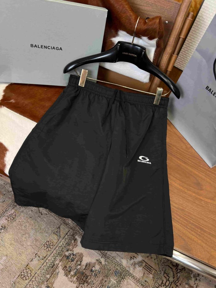 1:1 quality version Crinkle Quick Dry Fabric Drawstring Elastic Waist Curved Small Logo Letter Print Five Inch Athletic Shorts 29321121