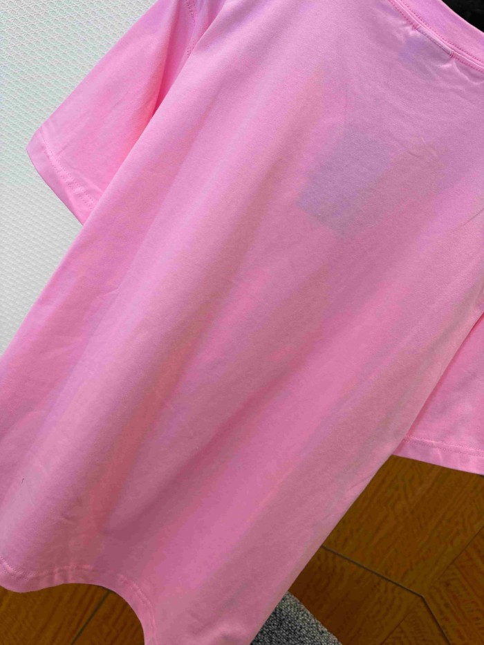 1:1 quality version Gothic Thorn Script Letter Middle Wave Sunset Palm Beach Print Oversized T-shirt 3 colors 29321534