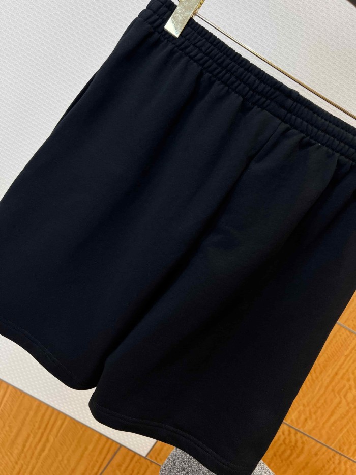 1:1 quality version Drawstring Waist Five Inch Side Curved Tiny Logo Embroidery Sweat Shorts 29321446
