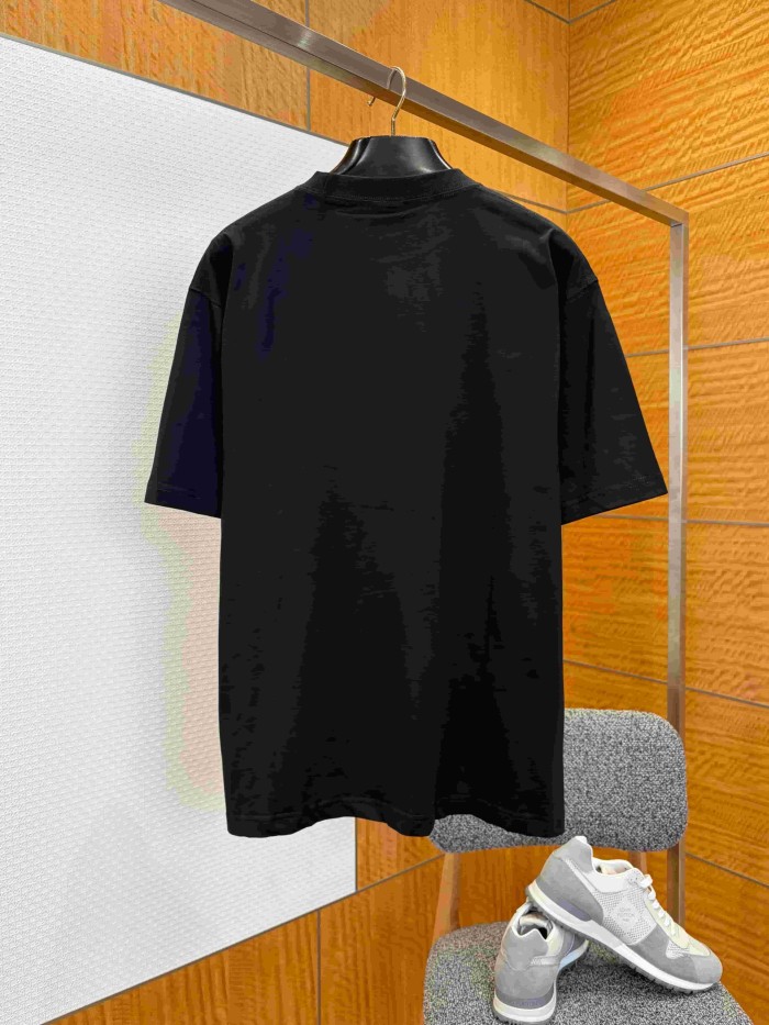 1:1 quality version Gothic Thorn Script Letter Middle Wave Sunset Palm Beach Print Oversized T-shirt 3 colors 29321534