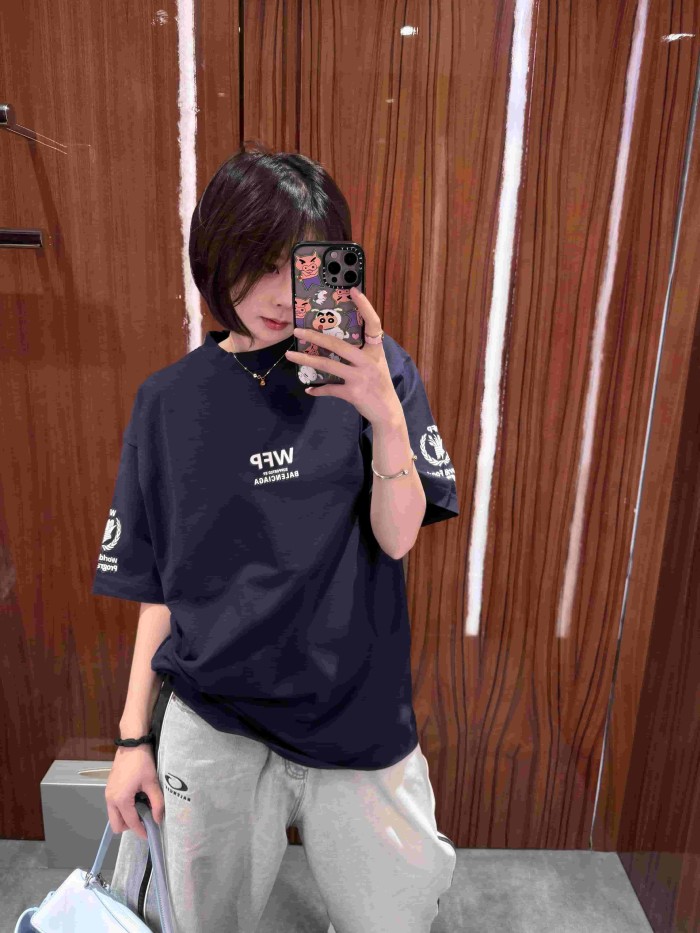 1:1 quality version WFP Small Text Logo Single Side Wheat Crest Cuff Print Back Large Paragraph English Instruction Slogan T-shirt 2 colors 29321430