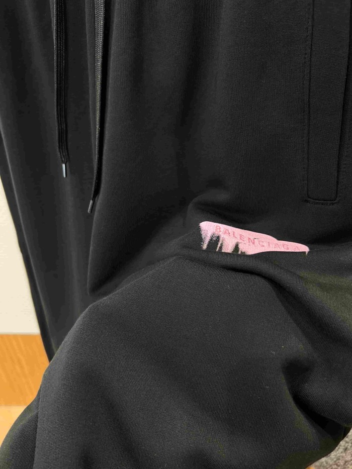 1:1 quality version Elastic Drawstring Waist Single Side Light Purple Melting Drip Letter Print Wide Leg Sweatpants 29321568