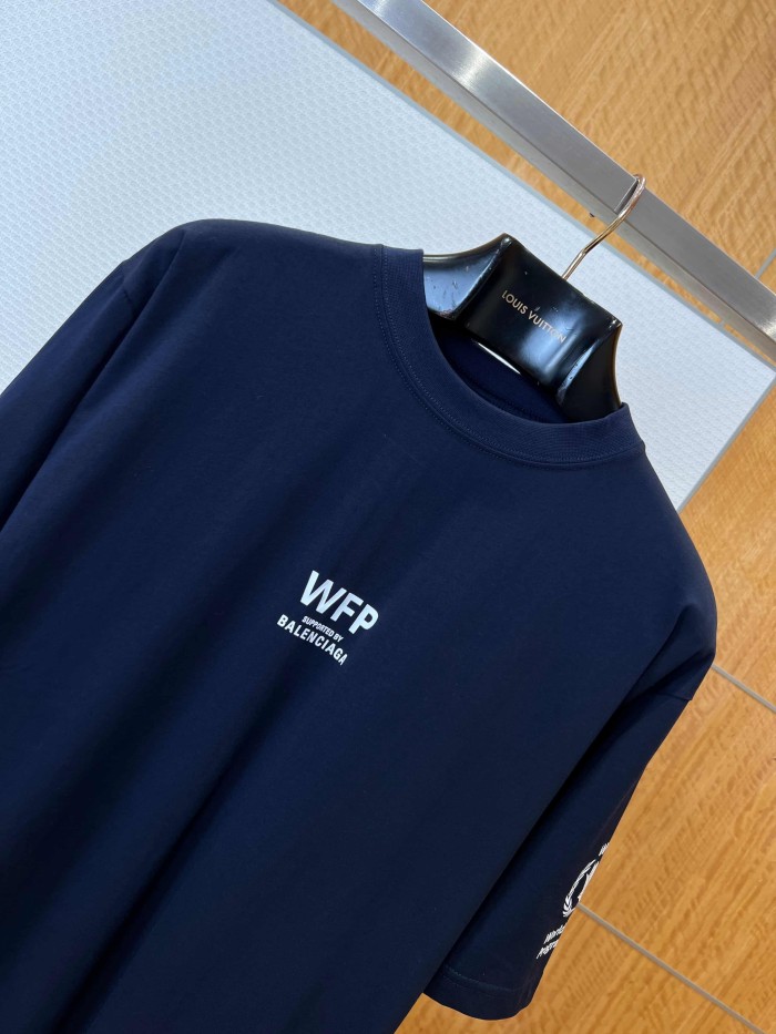 1:1 quality version WFP Small Text Logo Single Side Wheat Crest Cuff Print Back Large Paragraph English Instruction Slogan T-shirt 2 colors 29321430