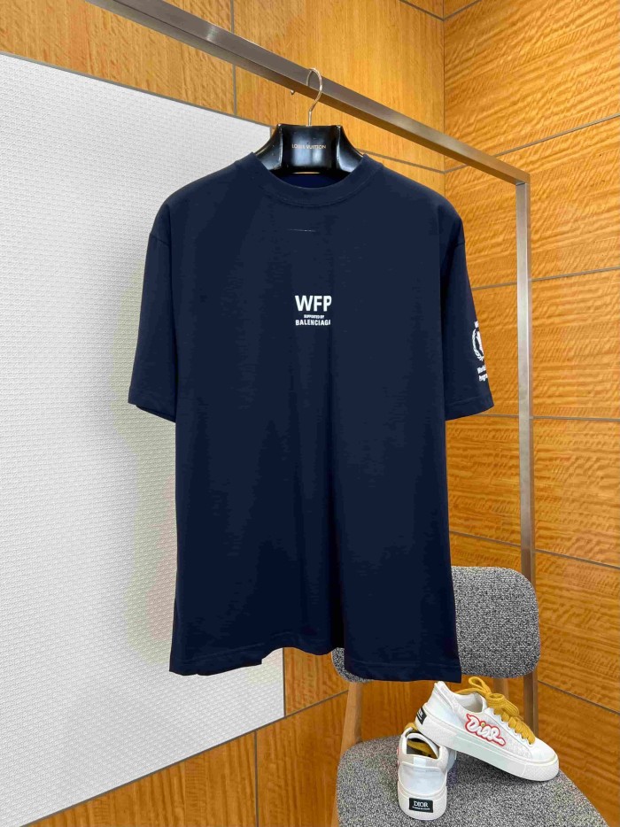 1:1 quality version WFP Small Text Logo Single Side Wheat Crest Cuff Print Back Large Paragraph English Instruction Slogan T-shirt 2 colors 29321430