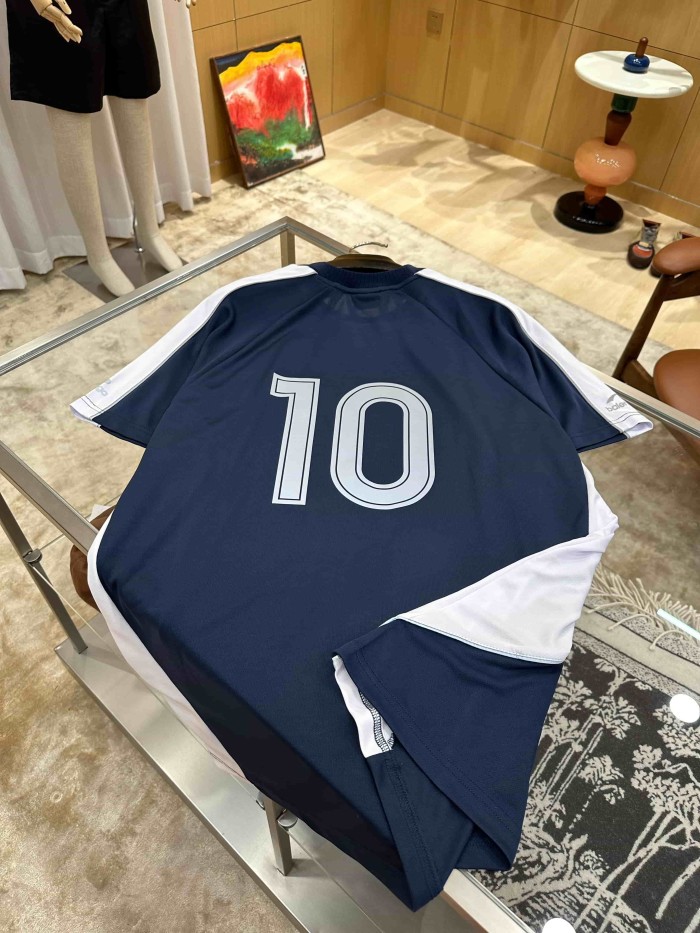 1:1 quality version Color Block Soccer Jersey Tee Front Letter Crown Badge Print Back Number 10 Loose Quick Dry Sports T-shirt 29321094