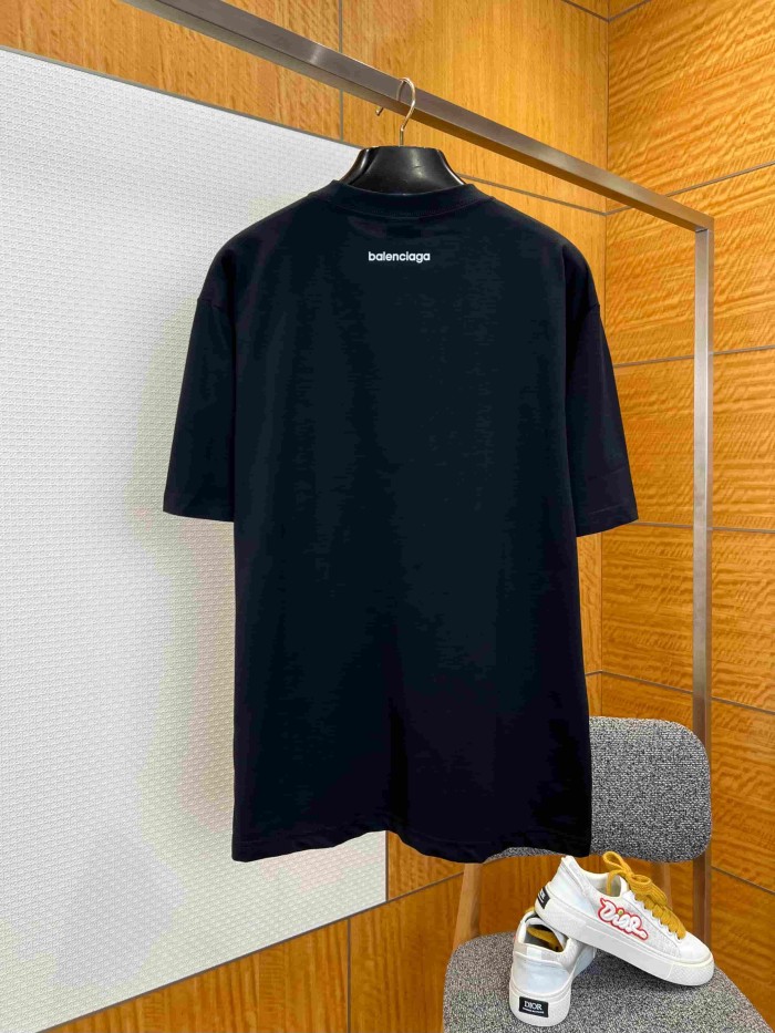 1:1 quality version Curved Line Small Logo Back Neck Tiny Letter Print Oversized T-shirt 2 colors 29321453
