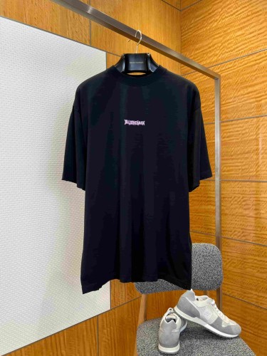 1:1 quality version  Large Light Purple Thorn Rip Gothic Font Double Side Print Bottom Frayed Destroy Oversized T-shirt 29321597