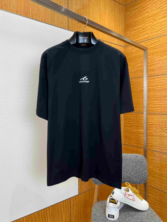 1:1 quality version Curved Line Small Logo Back Neck Tiny Letter Print Oversized T-shirt 2 colors 29321453