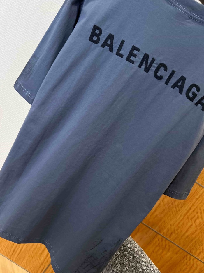 1:1 quality version Letter Embroidery Back Large Letter Print Bottom Gradient Scratch Mottled Distressed Oversized T-shirt 2 colors 29321475