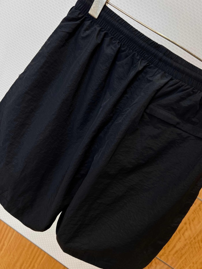 1:1 quality version Drawstring Elastic Waist Side Mini Triangle Logo Letter Print Straight Loose Five Inch Beach Athletic Shorts 2 colors 29321443