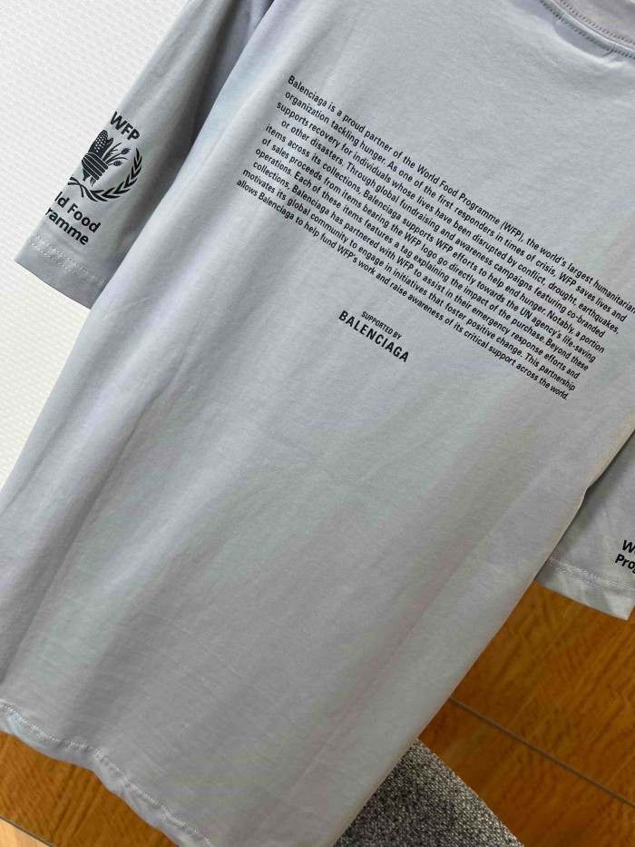 1:1 quality version WFP Small Text Logo Single Side Wheat Crest Cuff Print Back Large Paragraph English Instruction Slogan T-shirt 2 colors 29321430