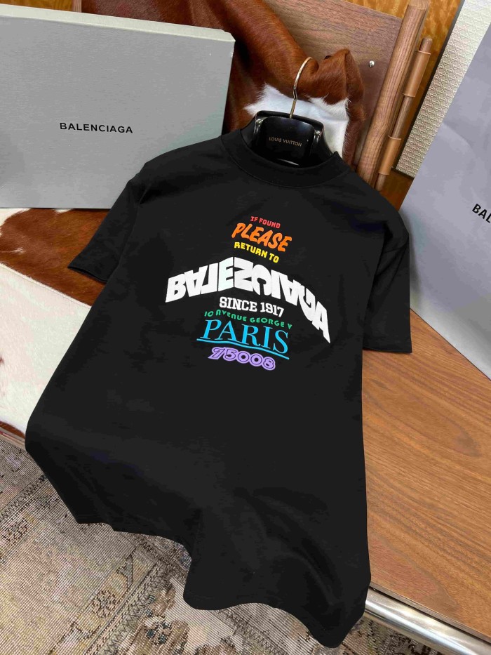 1:1 quality version  Arch Vintage Script Letter Paris Address Zip Code Multi Layout Slogan Print Oversized T-shirt 29321520