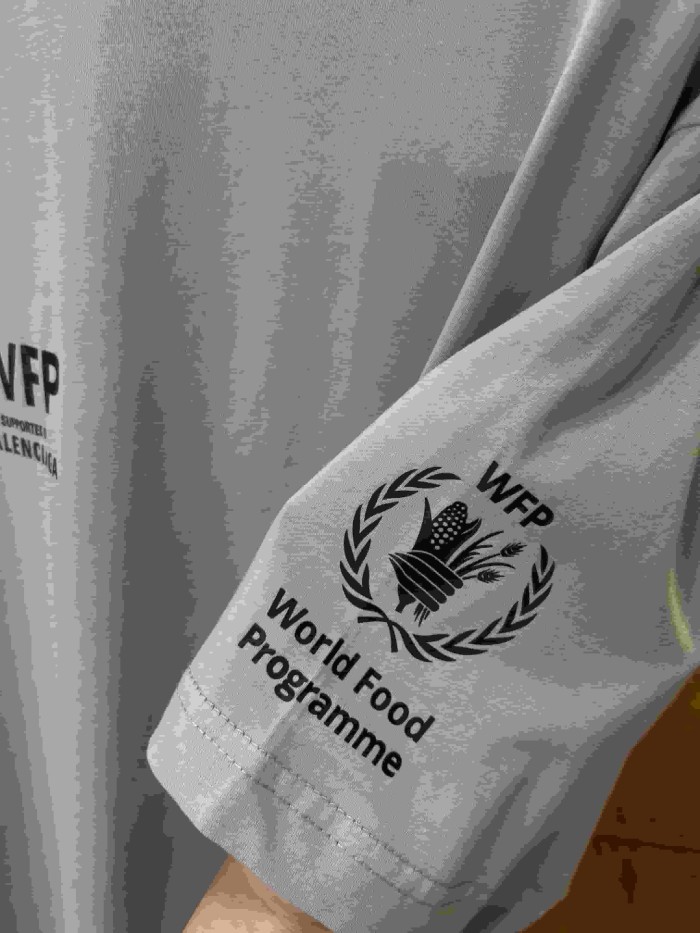1:1 quality version WFP Small Text Logo Single Side Wheat Crest Cuff Print Back Large Paragraph English Instruction Slogan T-shirt 2 colors 29321430