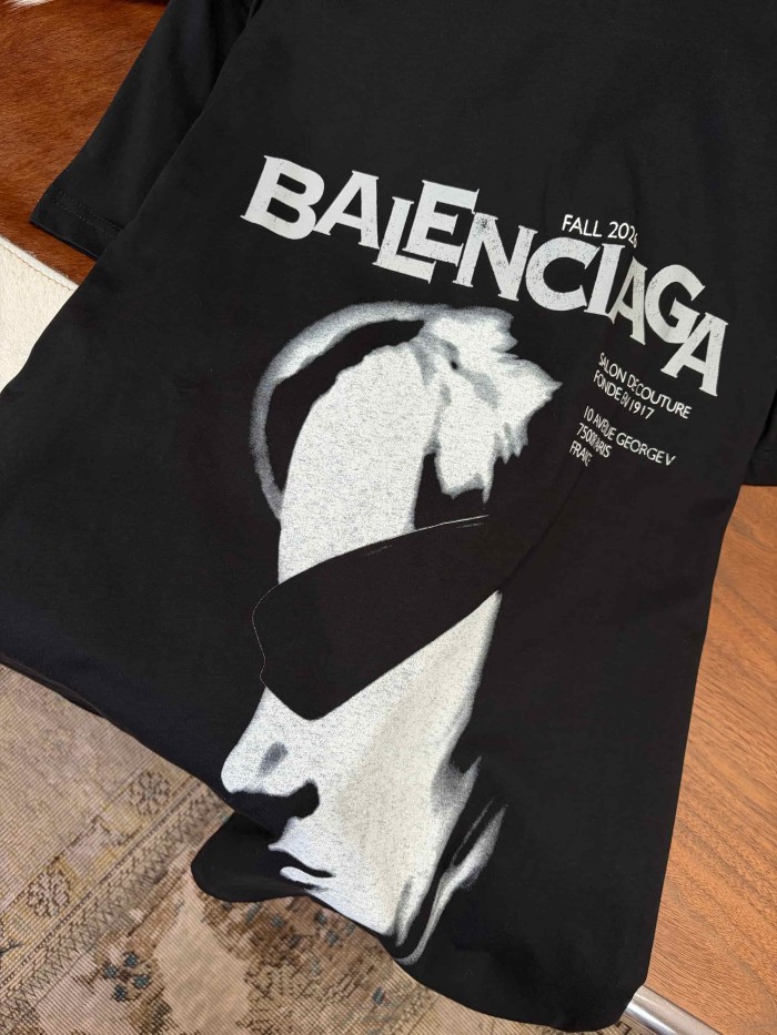 1:1 quality version Dark Streetwear Side Profile Portrait Letter Slogan Print Heavy Washed Crew Neck Oversized Drop Shoulder T-shirt 29321108