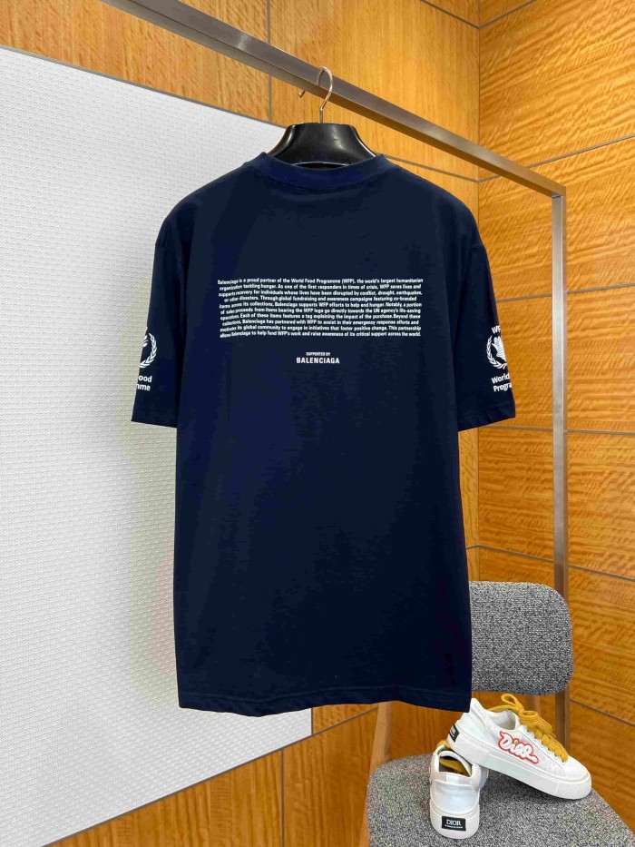 1:1 quality version WFP Small Text Logo Single Side Wheat Crest Cuff Print Back Large Paragraph English Instruction Slogan T-shirt 2 colors 29321430