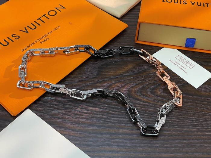 Color Block Bamboo Joint Monogram Paperclip Chain Necklace & Bracelet 8 colors 29321604