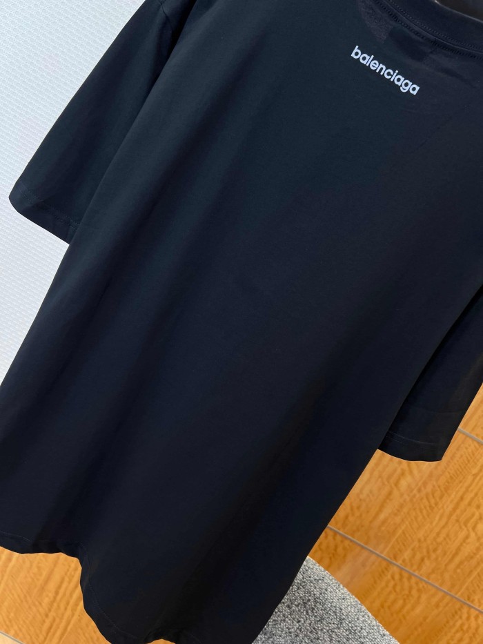 1:1 quality version Curved Line Small Logo Back Neck Tiny Letter Print Oversized T-shirt 2 colors 29321453