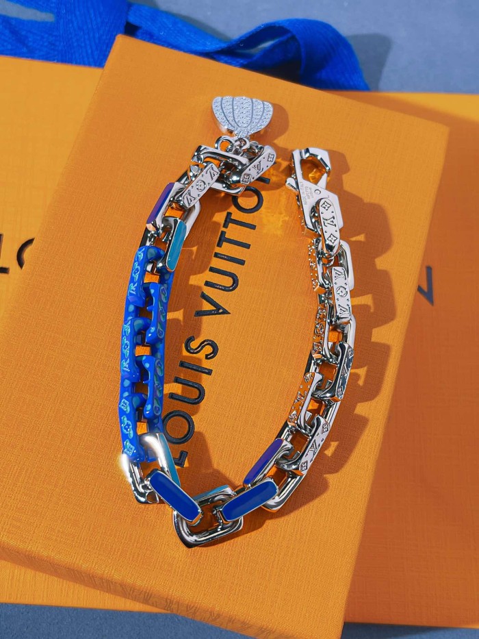 Color Block Bamboo Joint Monogram Paperclip Chain Necklace & Bracelet 8 colors 29321604