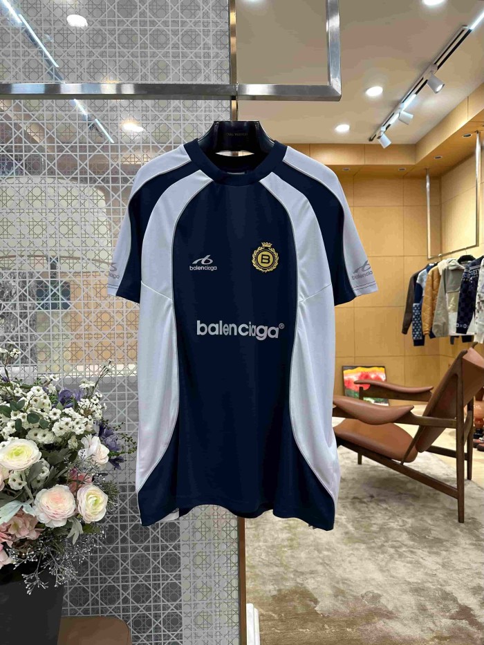 1:1 quality version Color Block Soccer Jersey Tee Front Letter Crown Badge Print Back Number 10 Loose Quick Dry Sports T-shirt 29321094