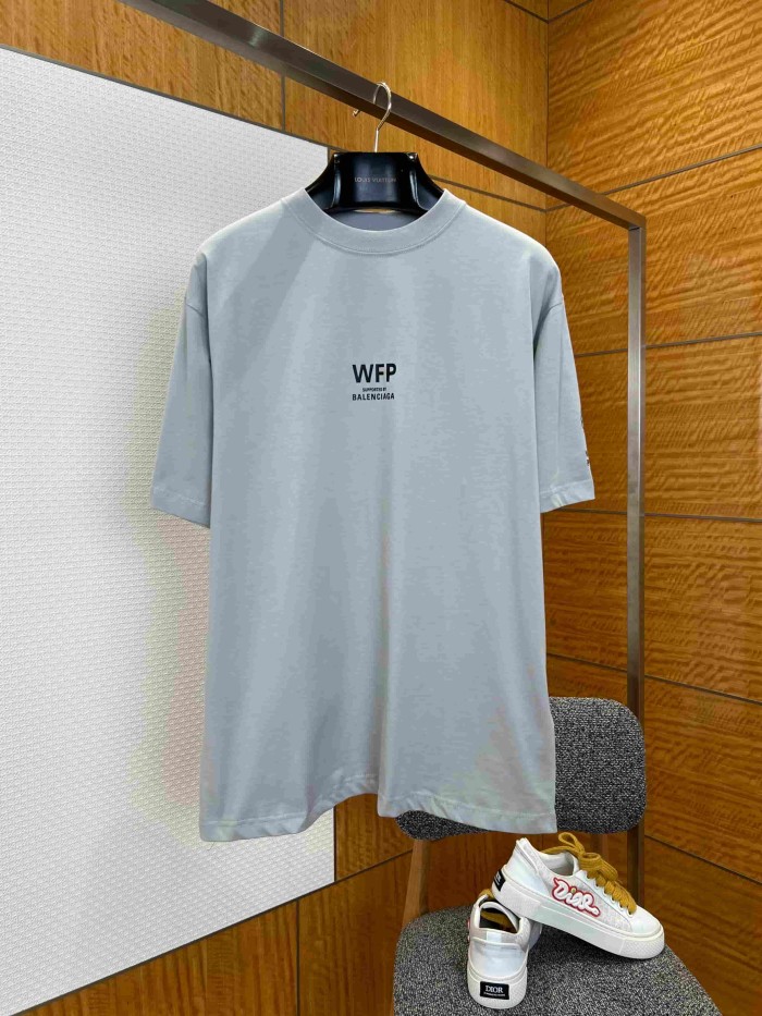 1:1 quality version WFP Small Text Logo Single Side Wheat Crest Cuff Print Back Large Paragraph English Instruction Slogan T-shirt 2 colors 29321430