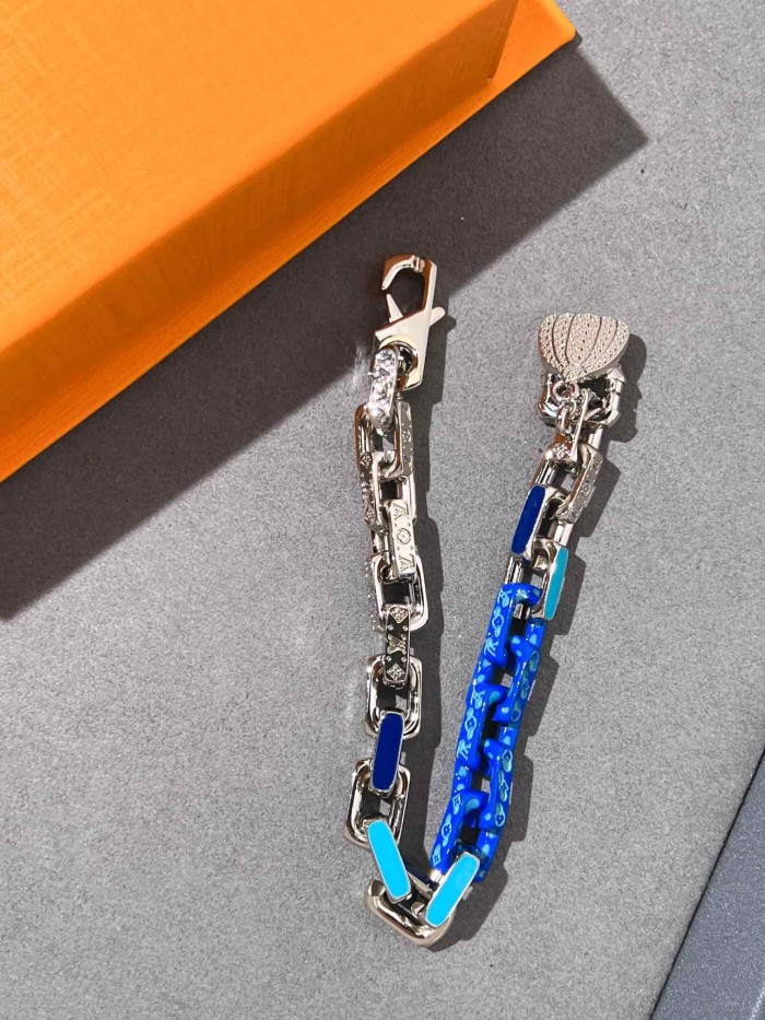 Color Block Bamboo Joint Monogram Paperclip Chain Necklace & Bracelet 8 colors 29321604