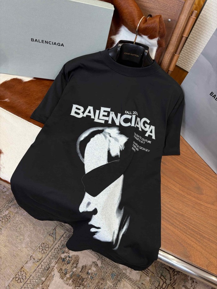 1:1 quality version Dark Streetwear Side Profile Portrait Letter Slogan Print Heavy Washed Crew Neck Oversized Drop Shoulder T-shirt 29321108